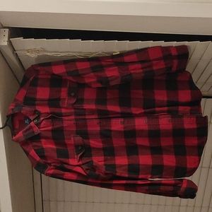 Men's red plaid shirt